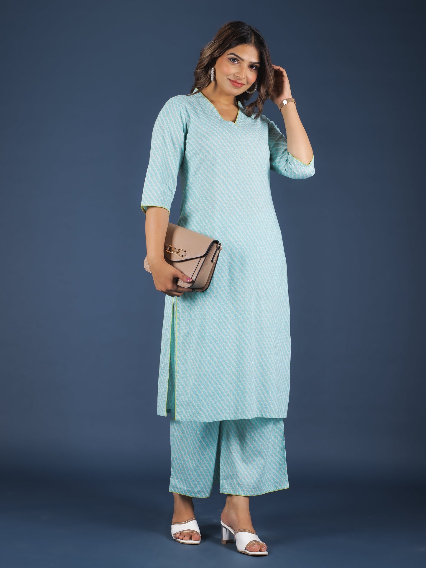 Soft Cotton Checkered Kurta