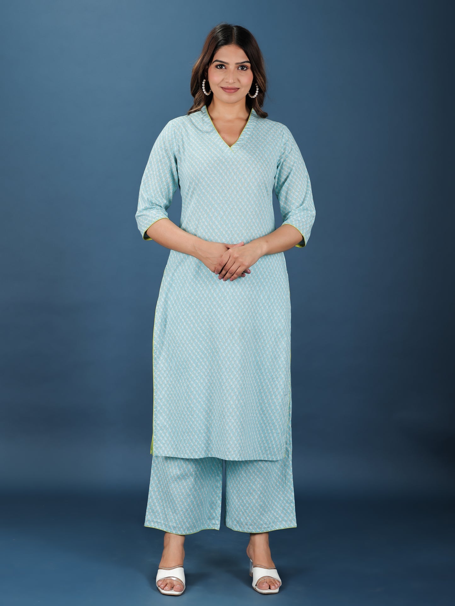 Soft Cotton Checkered Kurta