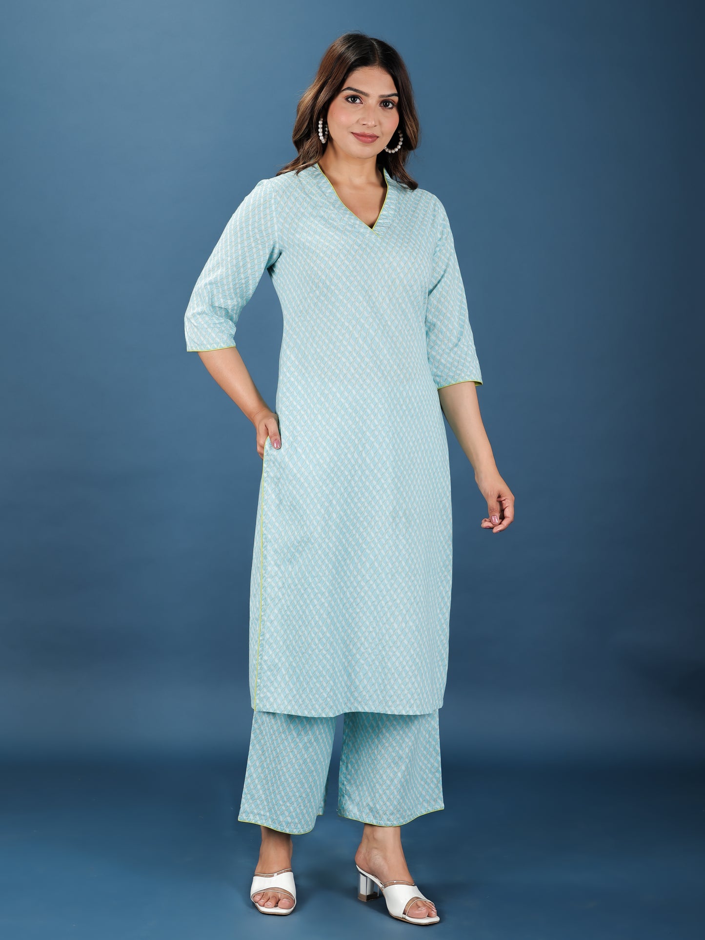 Soft Cotton Checkered Kurta