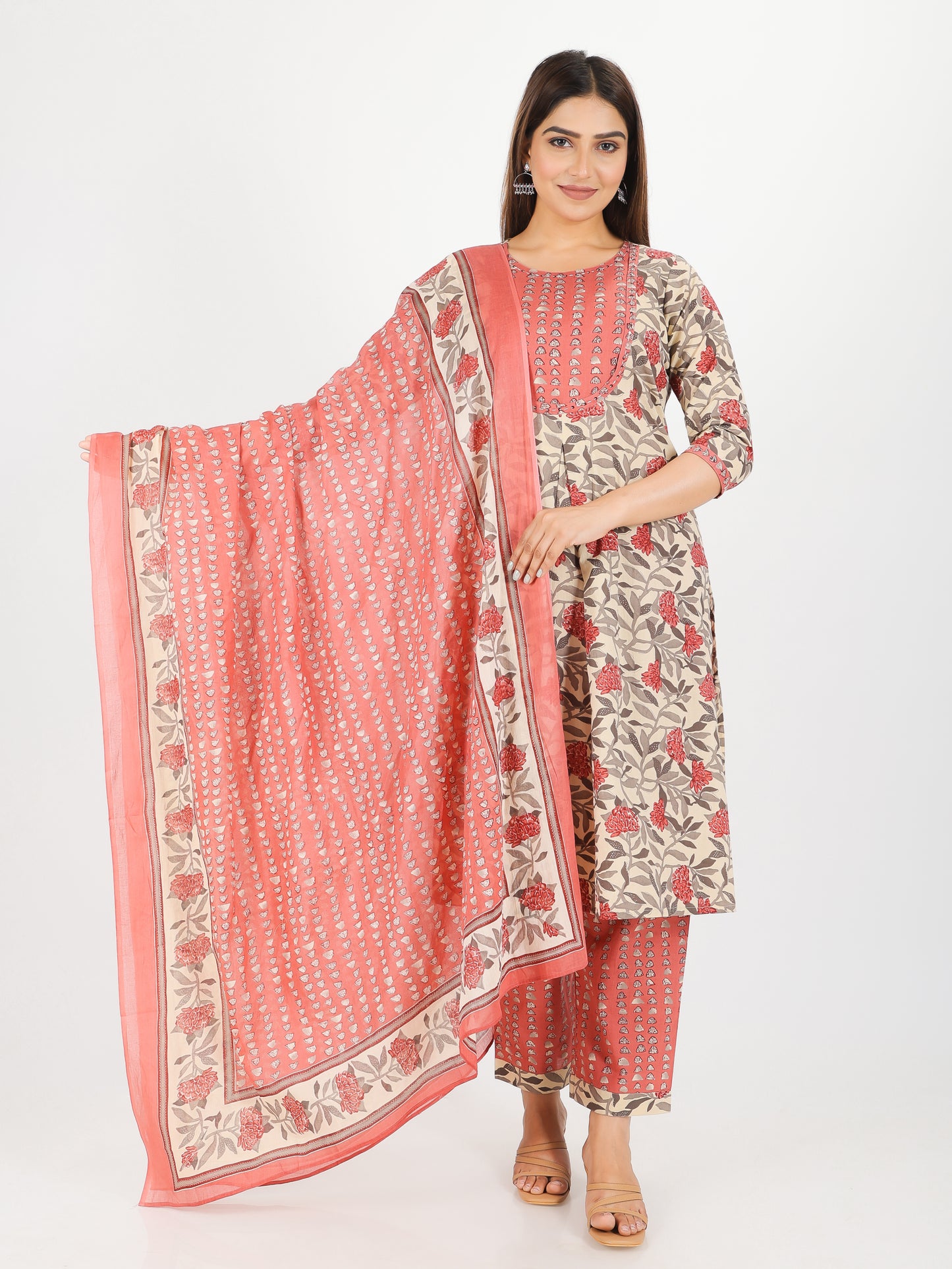 Voile Cotton Floral Dupatta