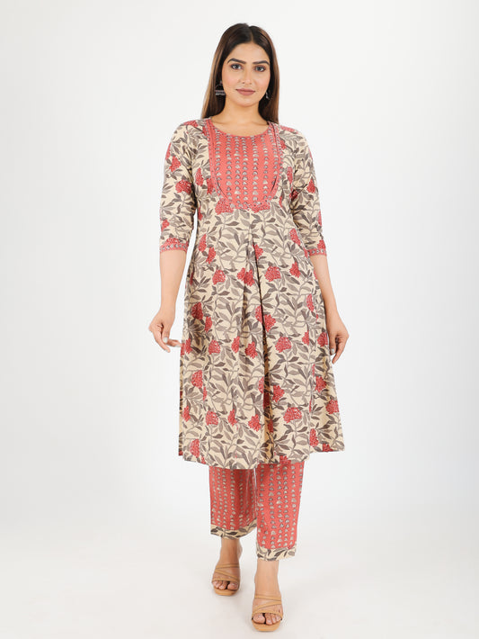 Soft Cotton Floral Kurta