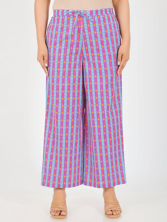 Soft Cotton Striped Purple Palazzo