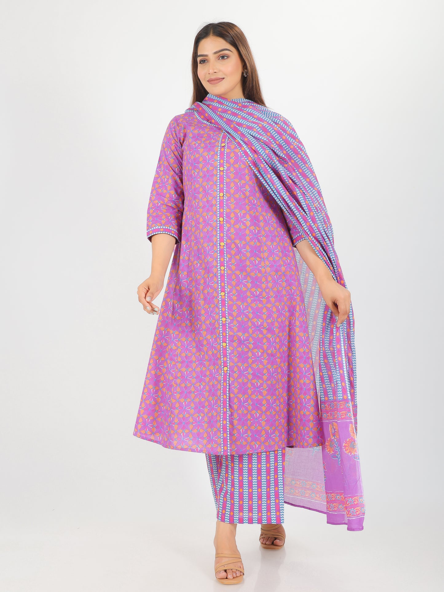 Soft Cotton Geometric Kurta