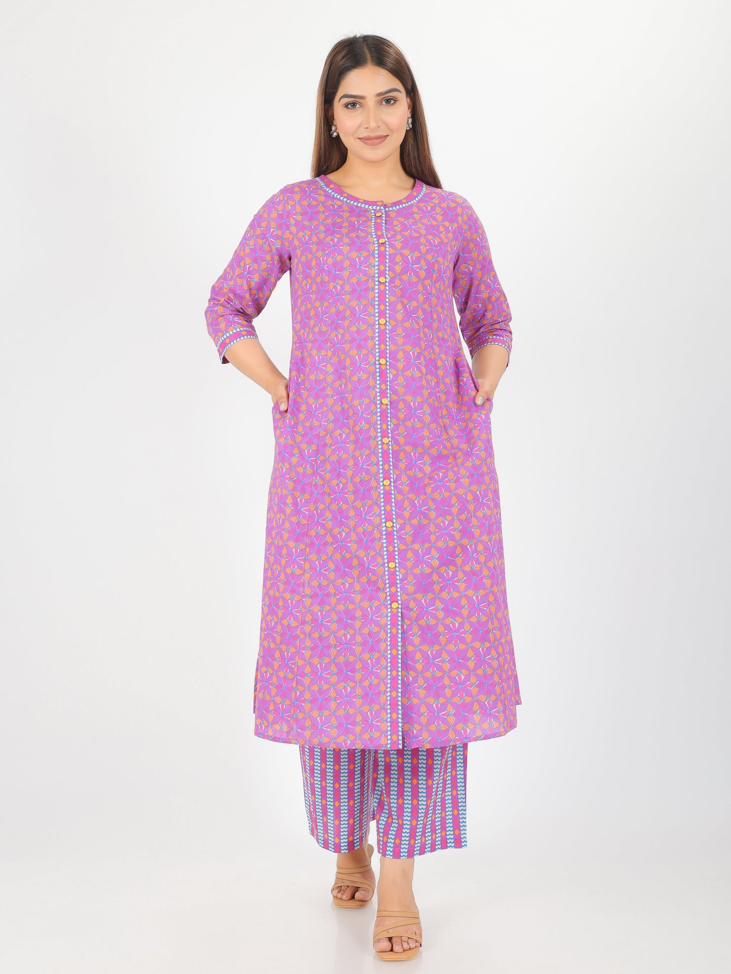 Soft Cotton Geometric Kurta