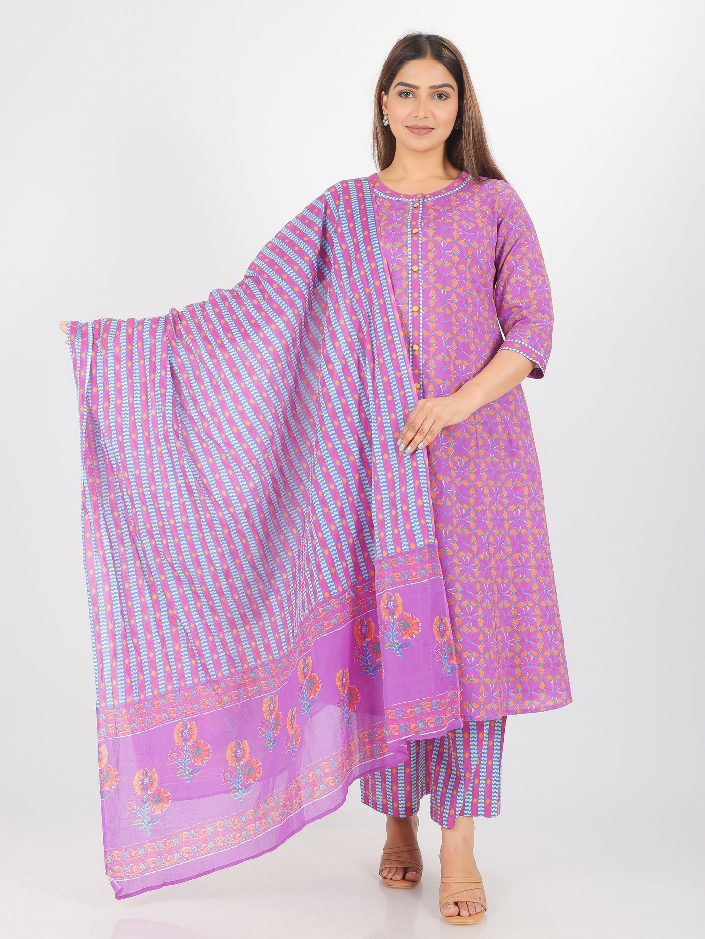 Soft Cotton Geometric Kurta