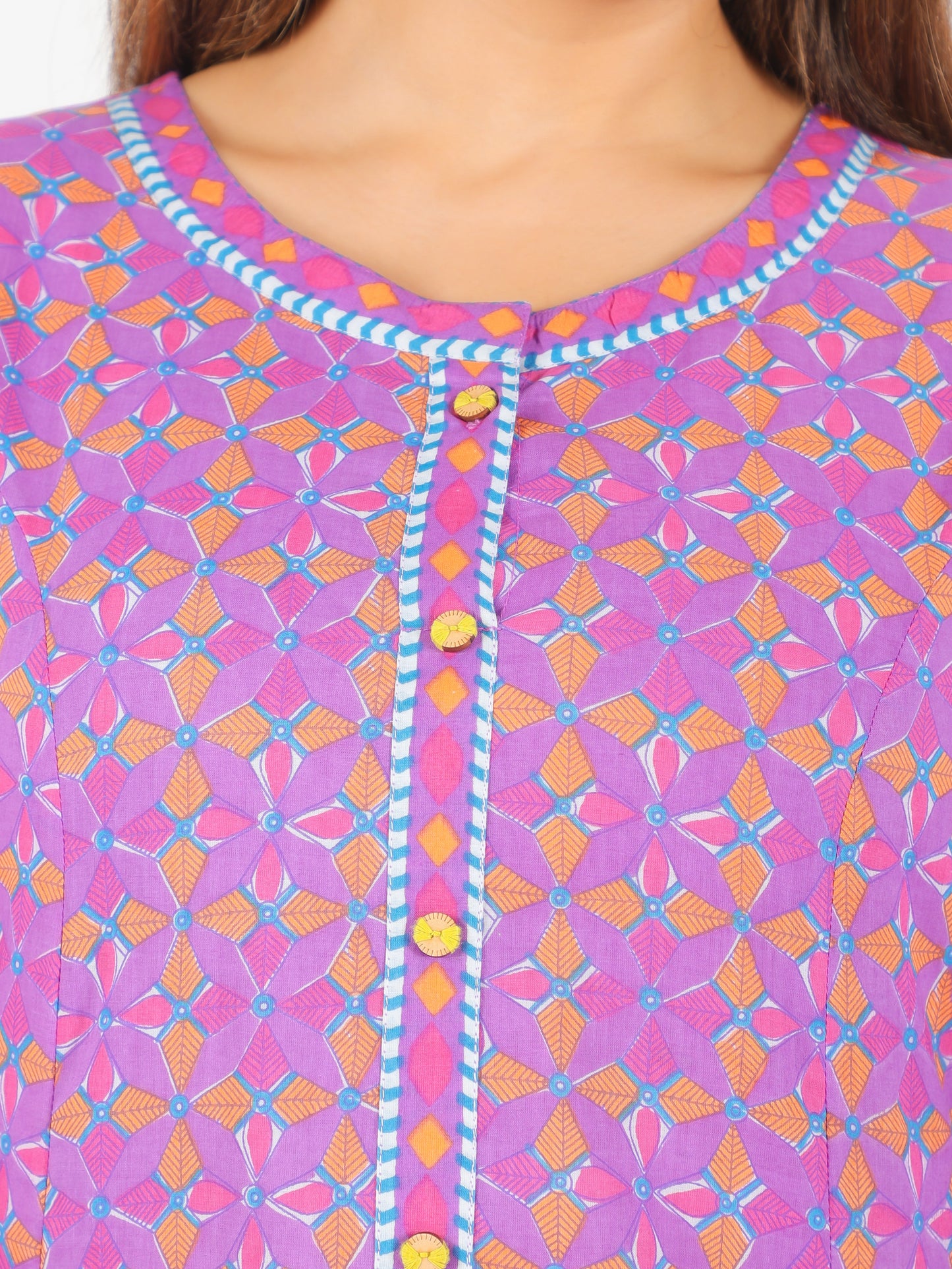 Soft Cotton Geometric Kurta