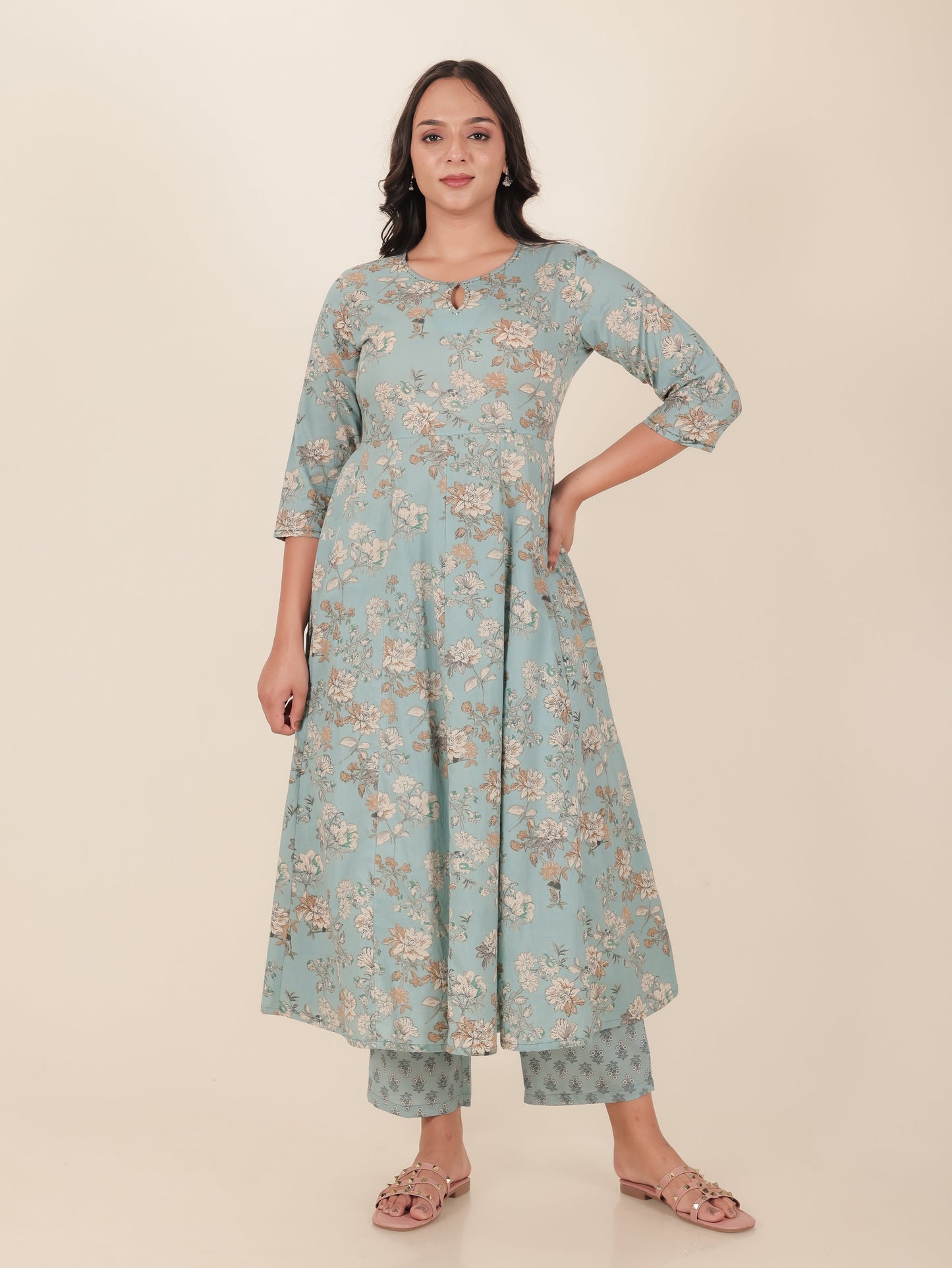 Soft Cotton Floral Kurta