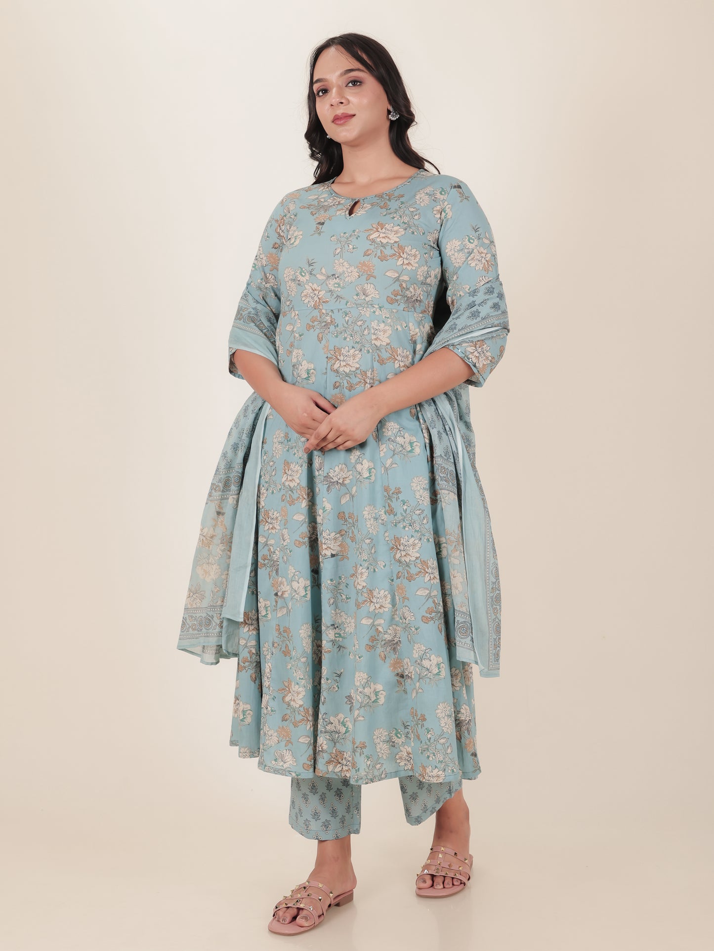 Soft Cotton Floral Kurta