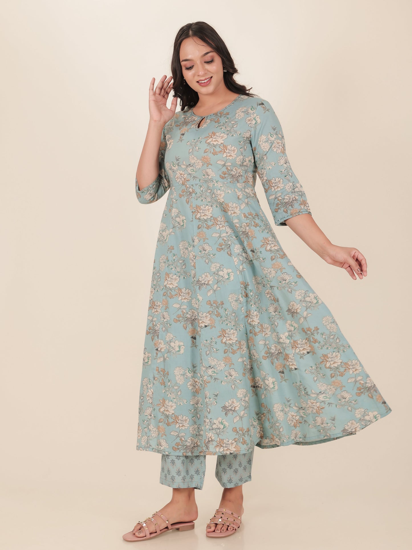 Soft Cotton Floral Kurta