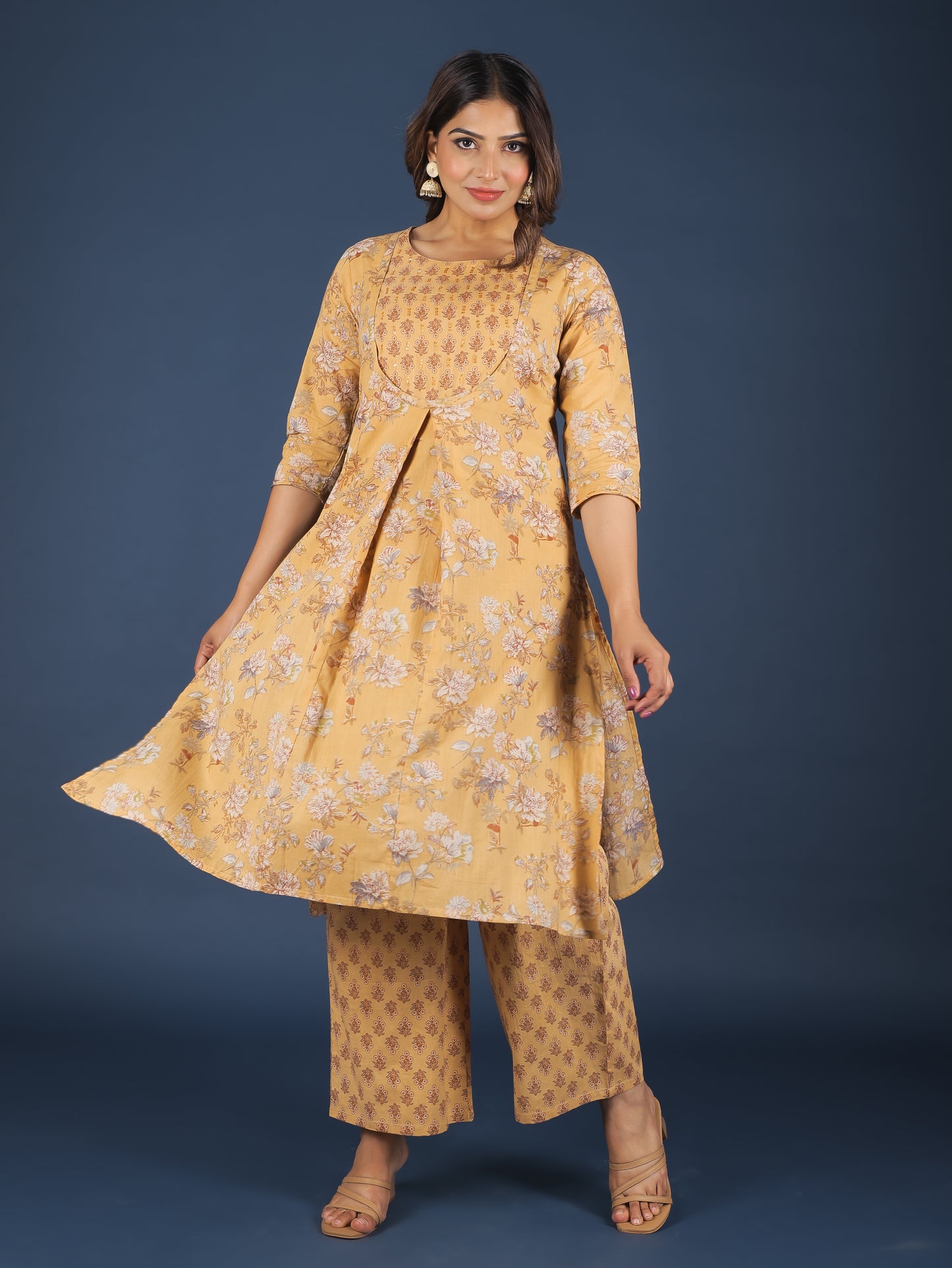 Soft Cotton Floral Kurta