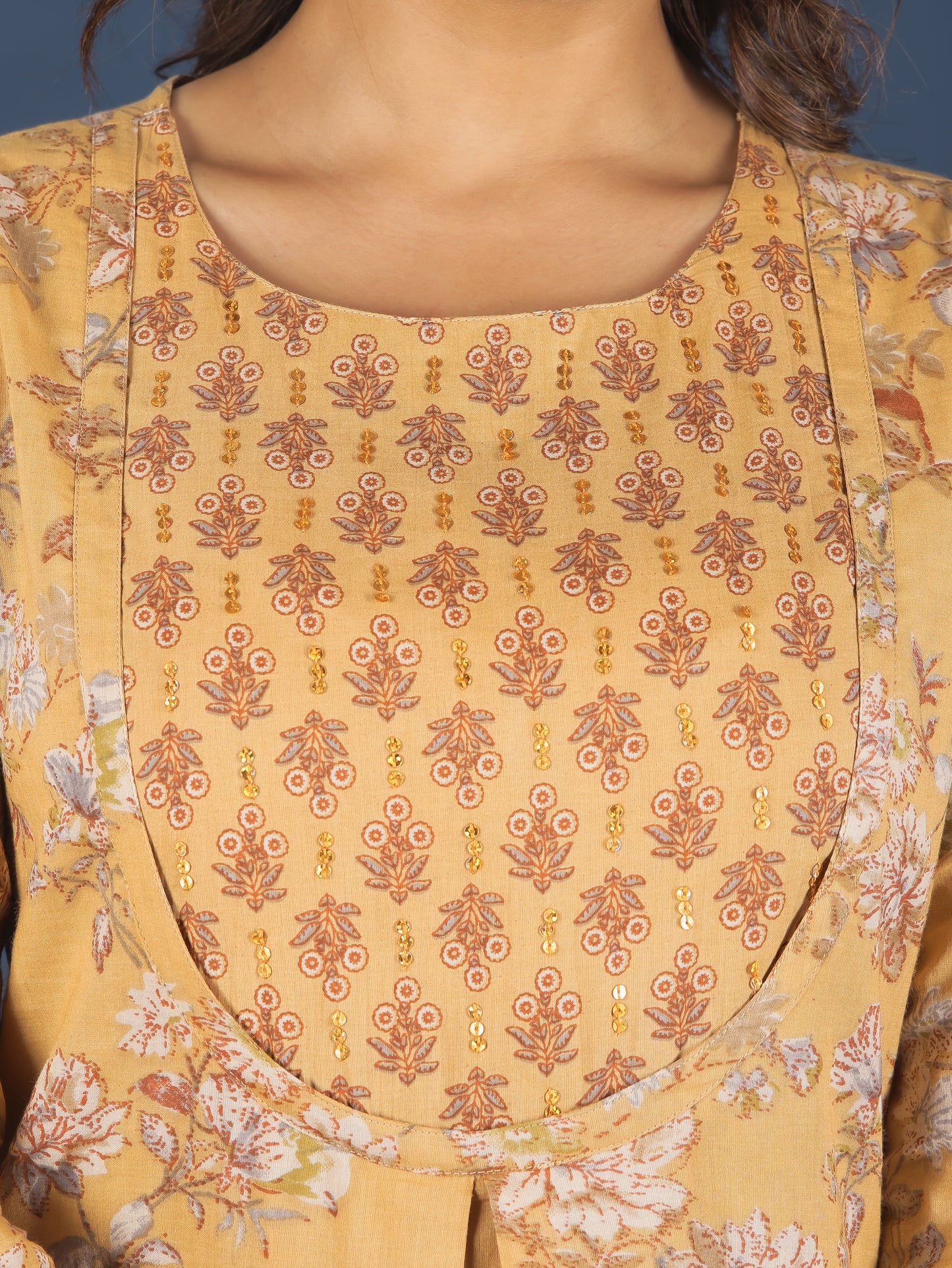 Soft Cotton Floral Kurta