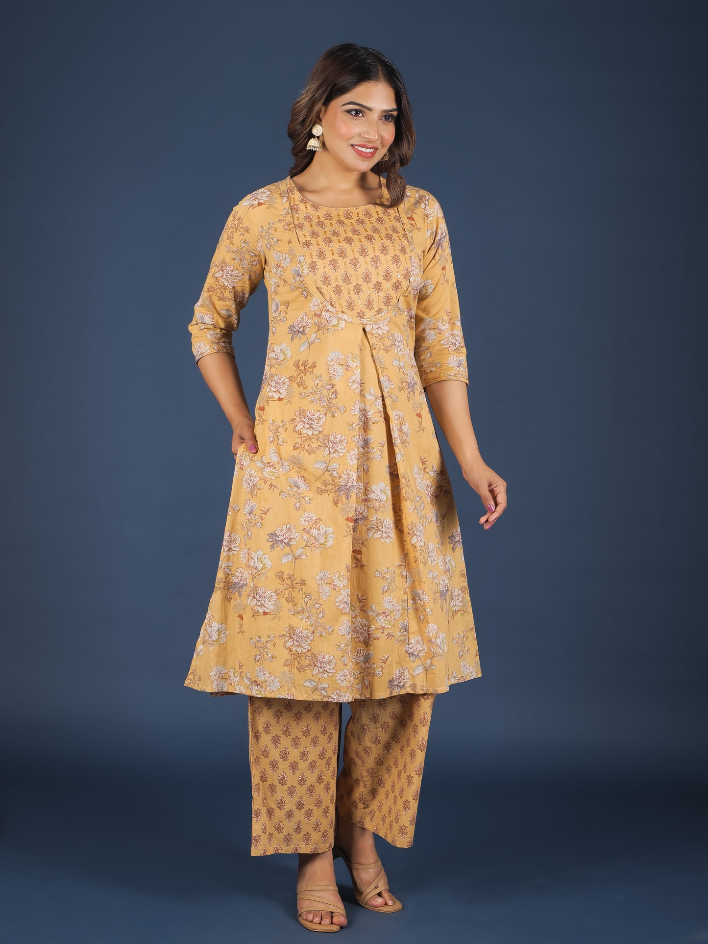 Soft Cotton Floral Kurta