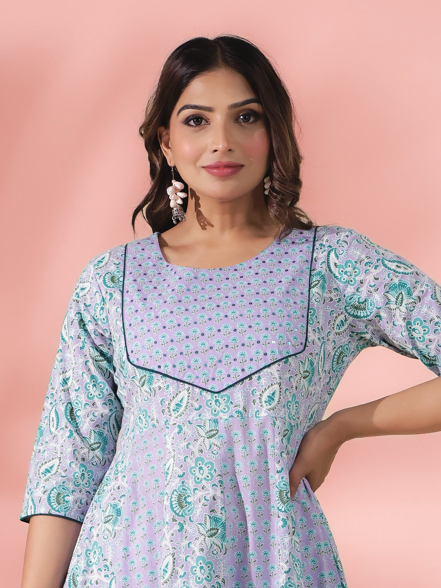 Soft Cotton Floral Kurta