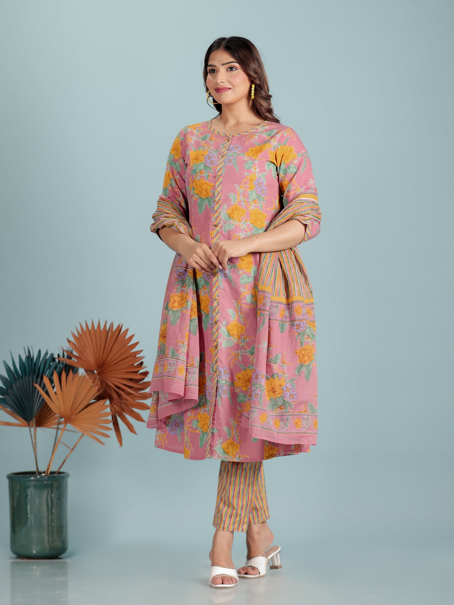 Soft Cotton Floral Kurta