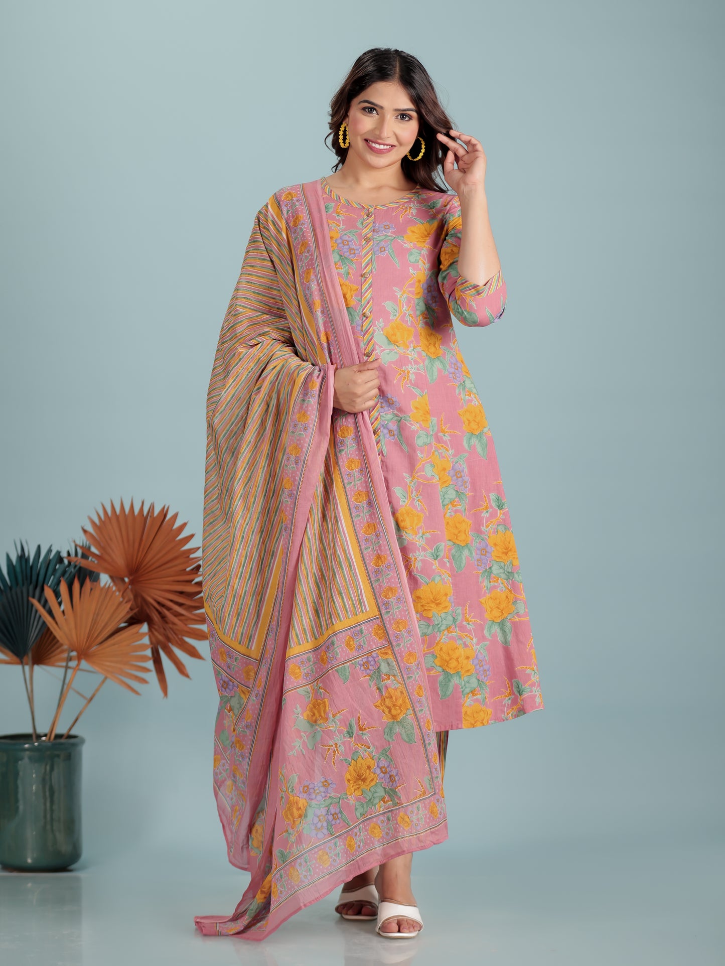 Soft Cotton Floral Kurta