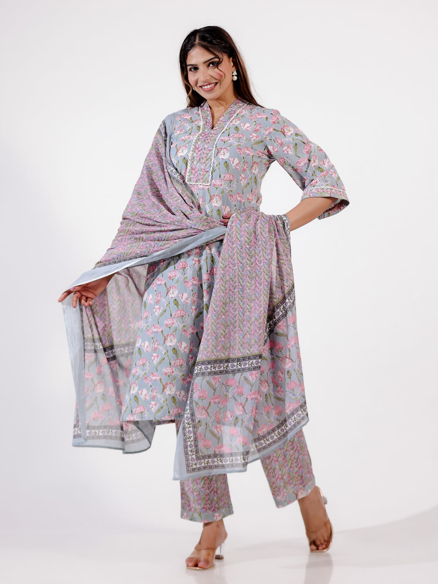 Soft Cotton Floral Kurta