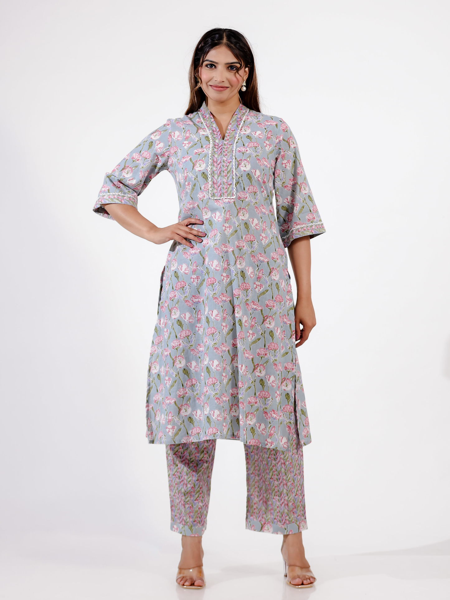 Soft Cotton Floral Kurta