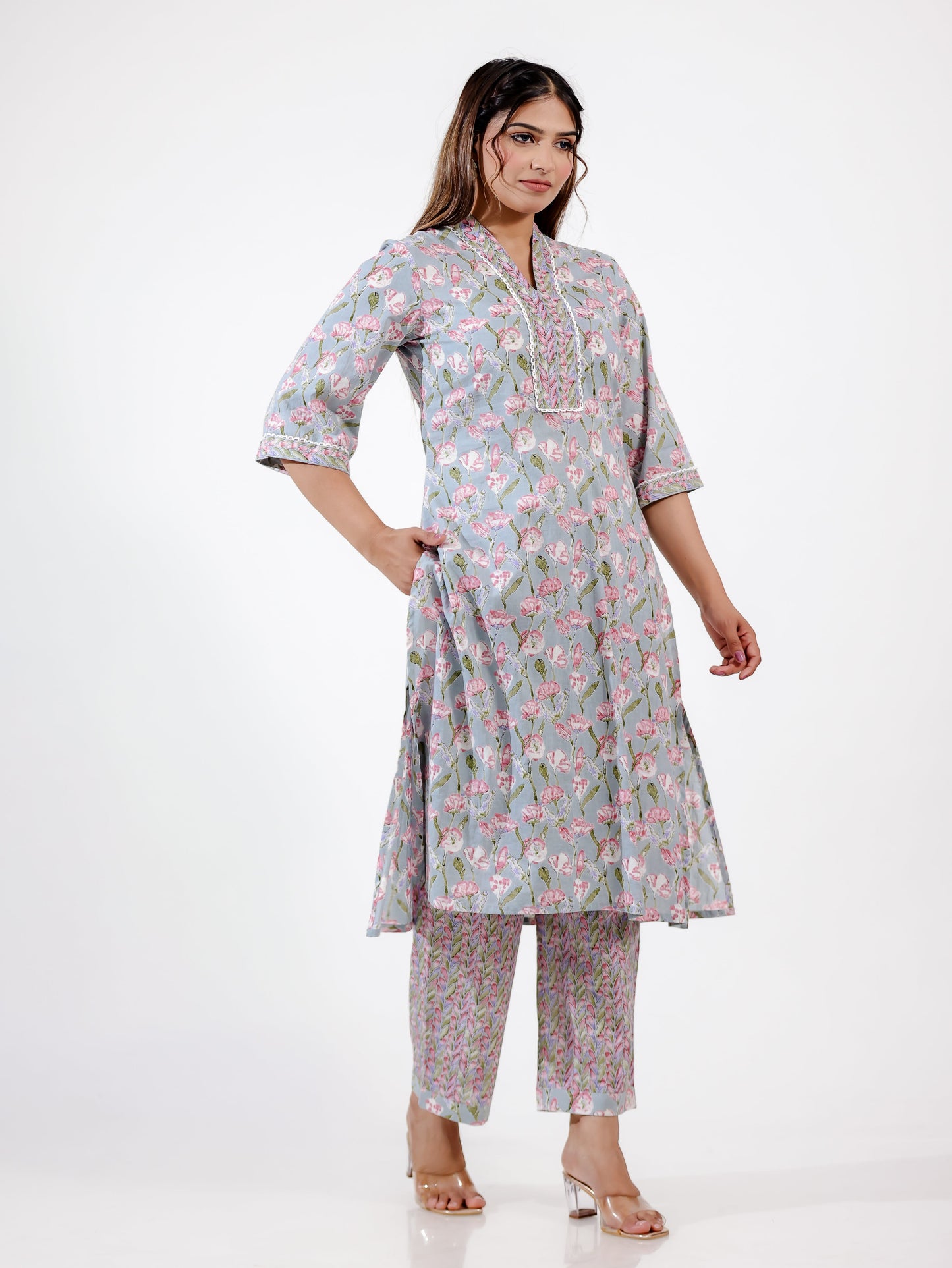 Soft Cotton Floral Kurta