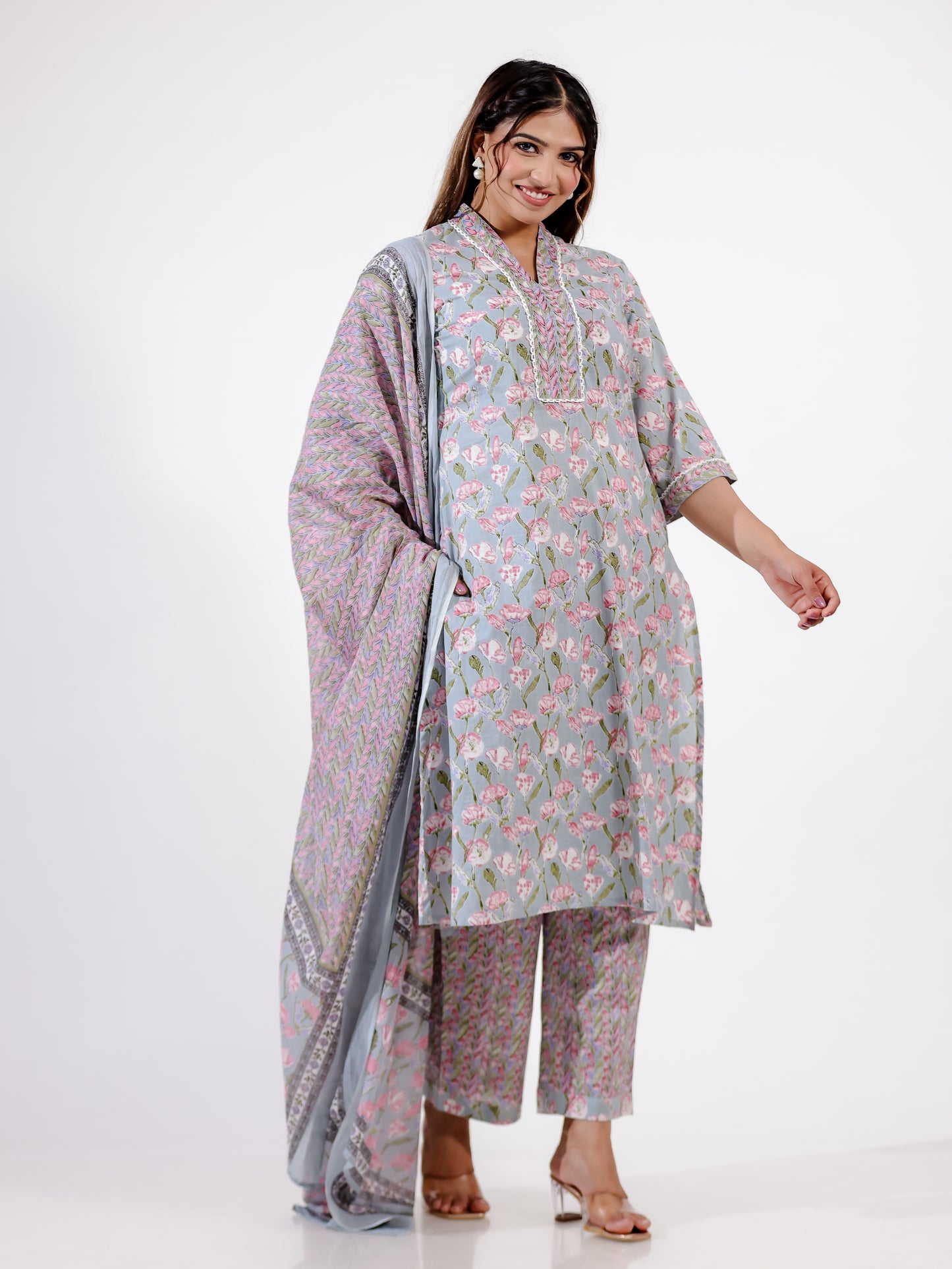 Soft Cotton Floral Kurta