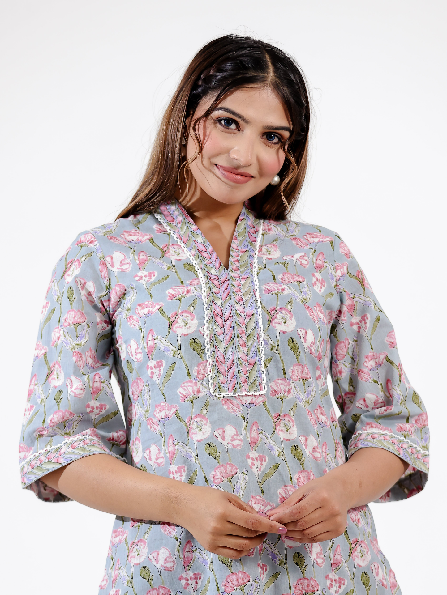 Soft Cotton Floral Kurta