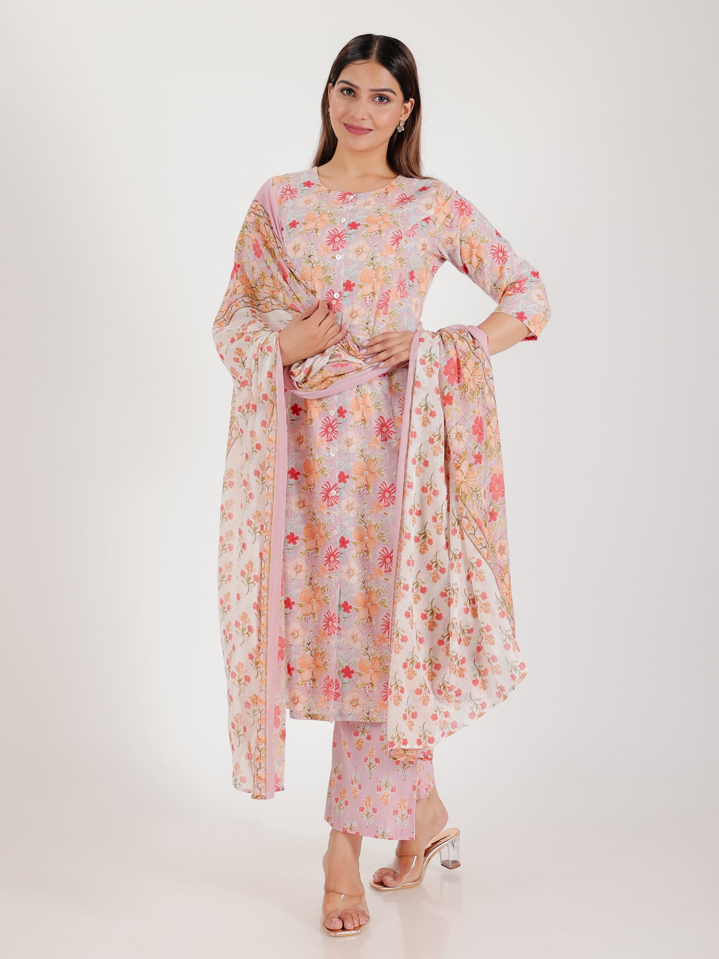 Soft Cotton Floral Kurta