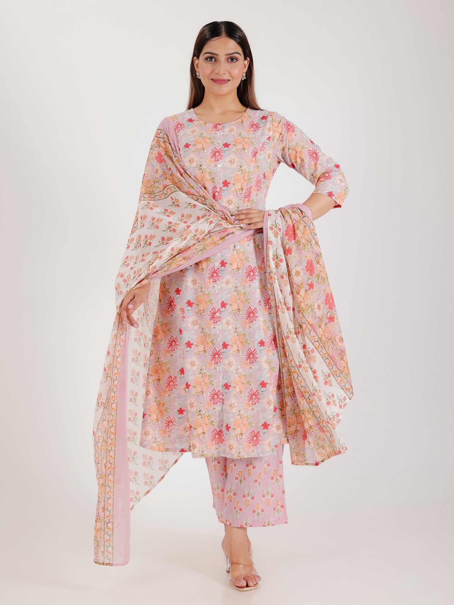 Soft Cotton Floral Kurta