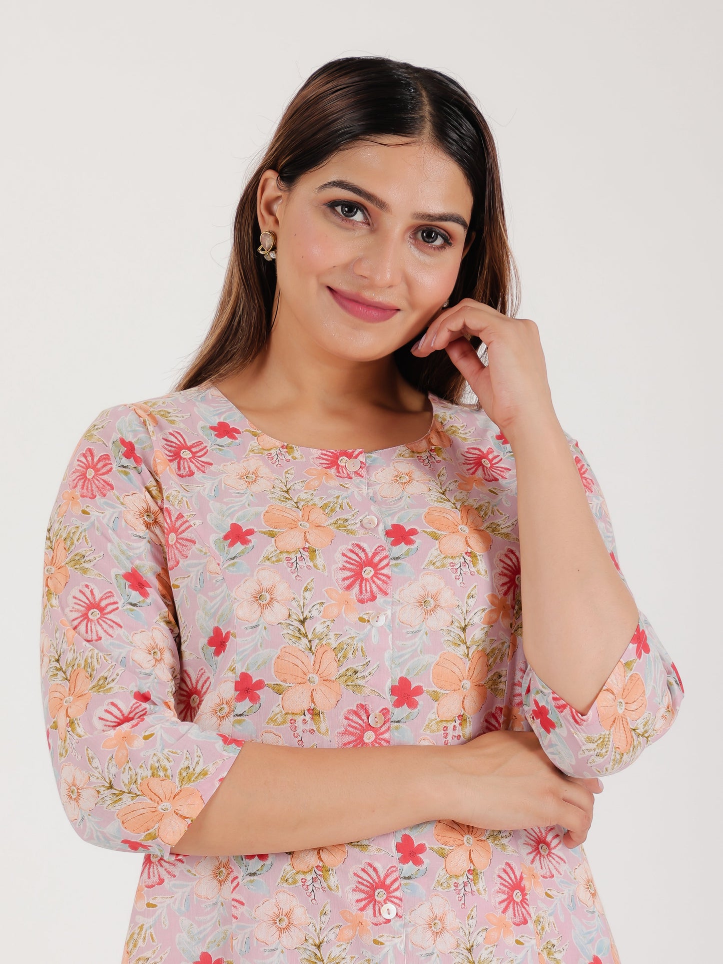 Soft Cotton Floral Kurta