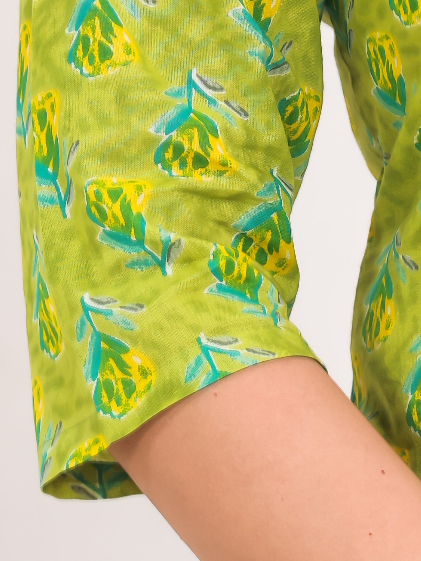 Soft Cotton Butti A-line Green Kurta