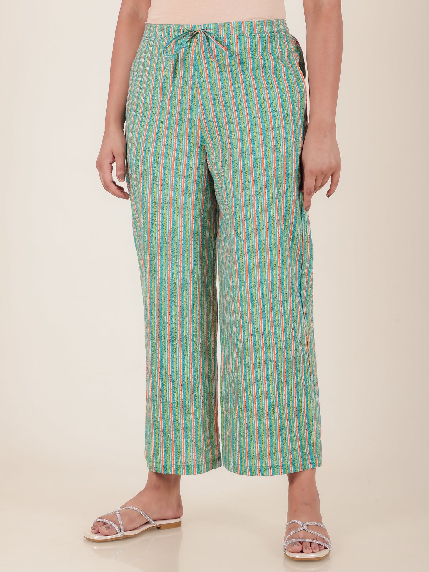 Soft Cotton Striped Palazzo