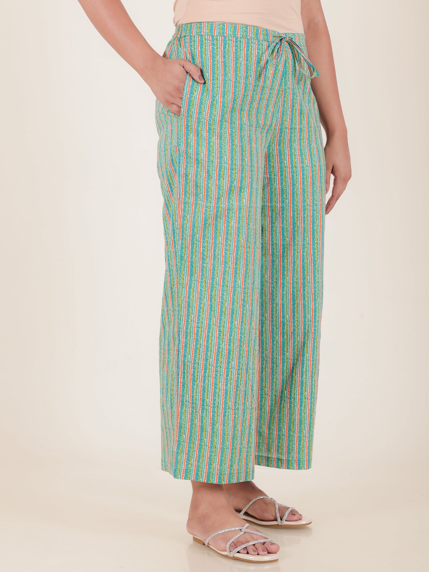 Soft Cotton Striped Palazzo