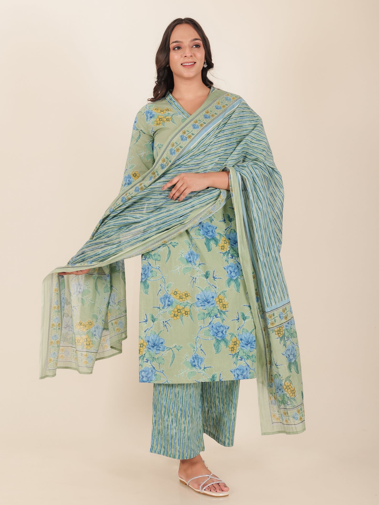 Voile Cotton Striped Dupatta