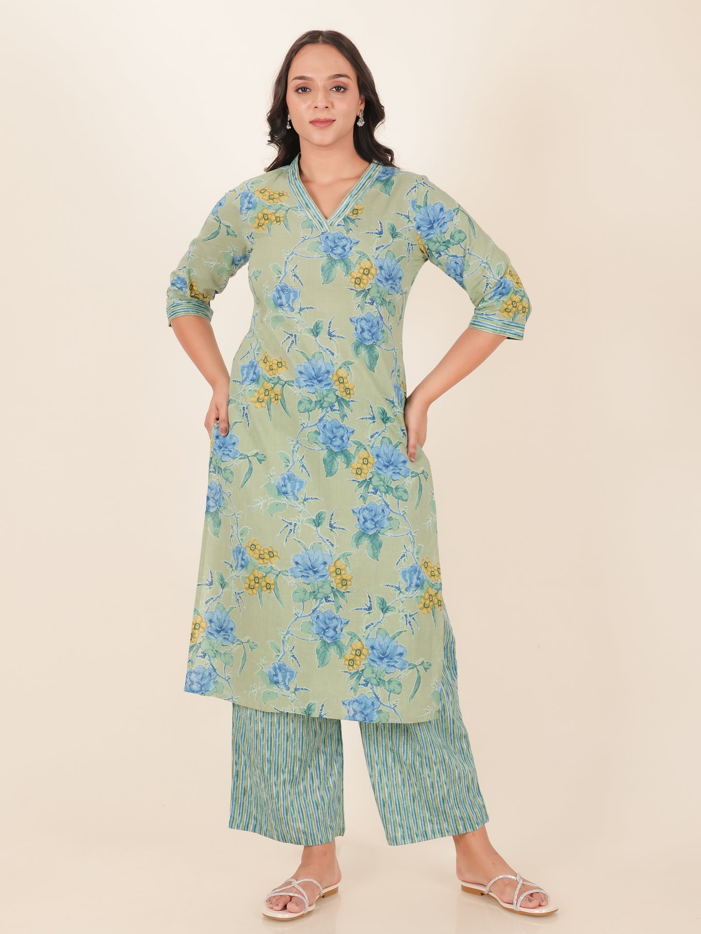 Soft Cotton Floral Kurta