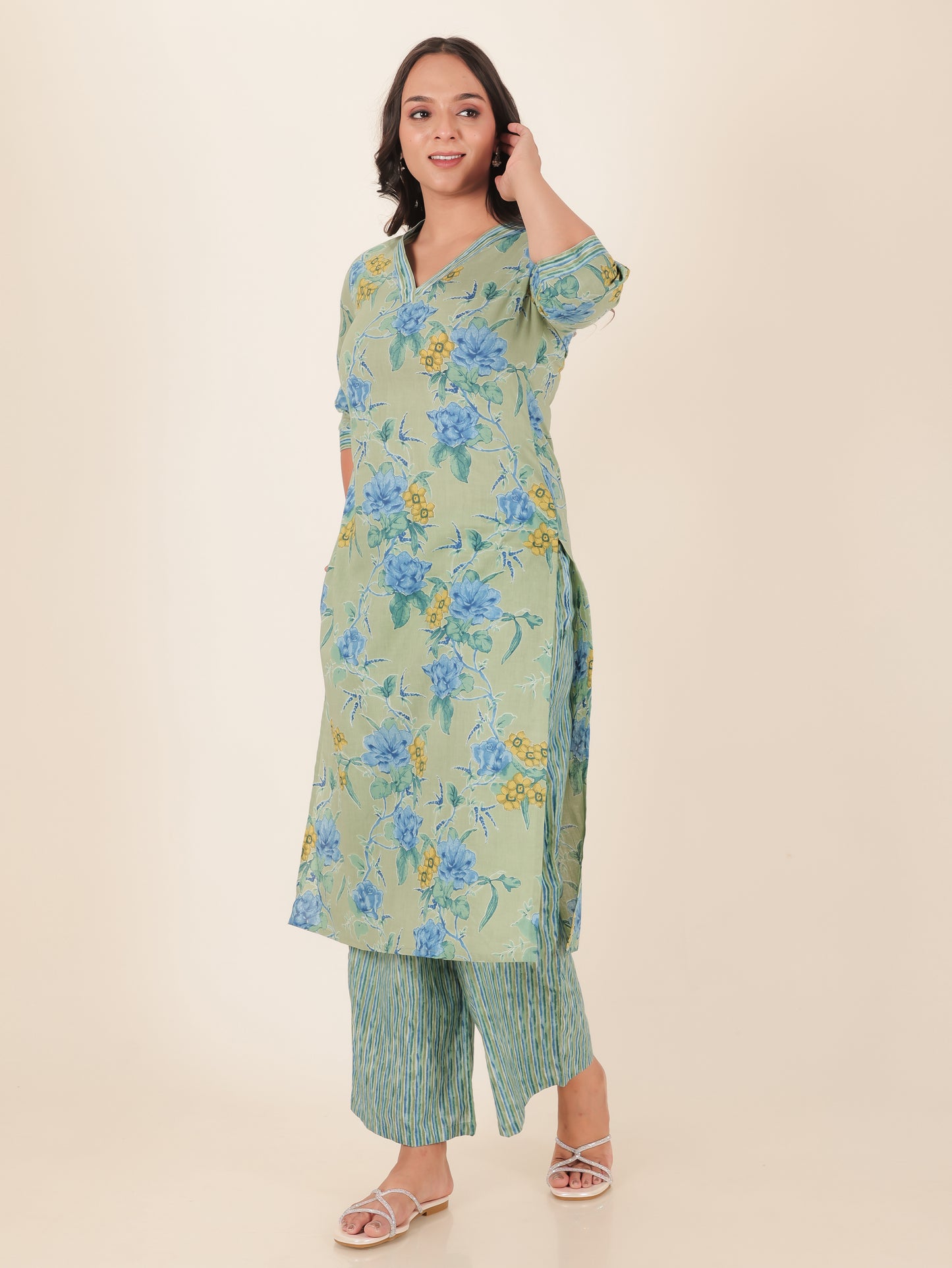 Soft Cotton Floral Kurta