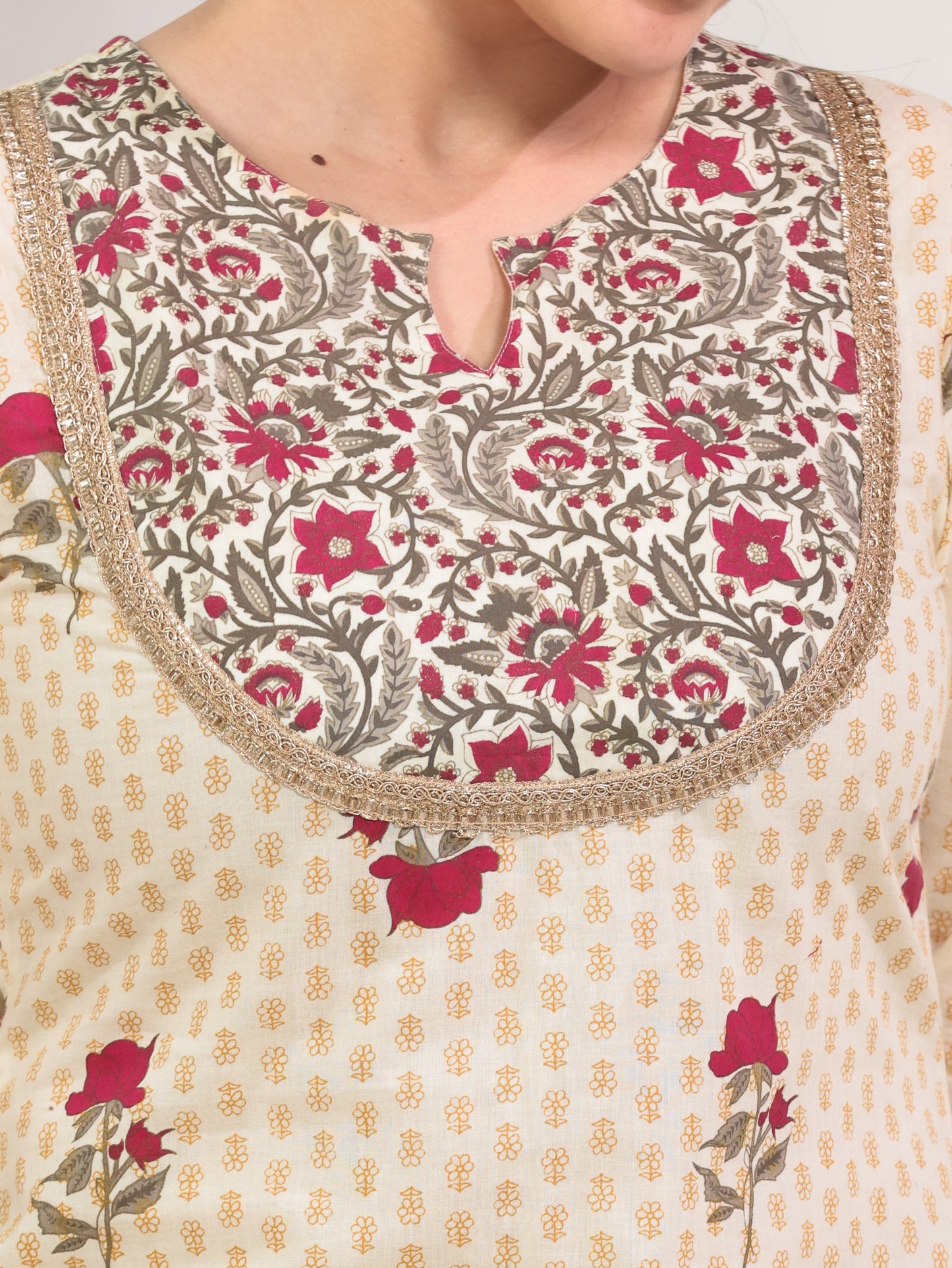 Embroidered Yellow Kurta