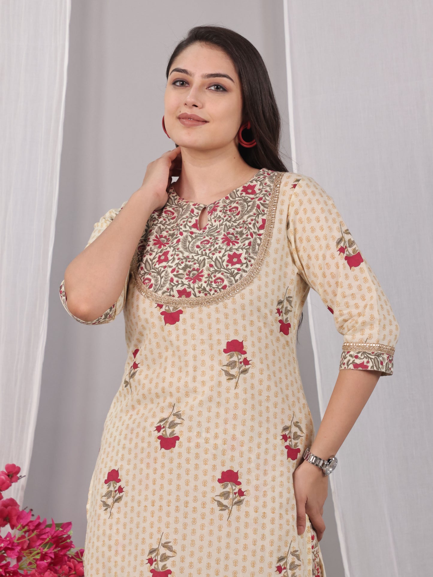 Embroidered Yellow Kurta