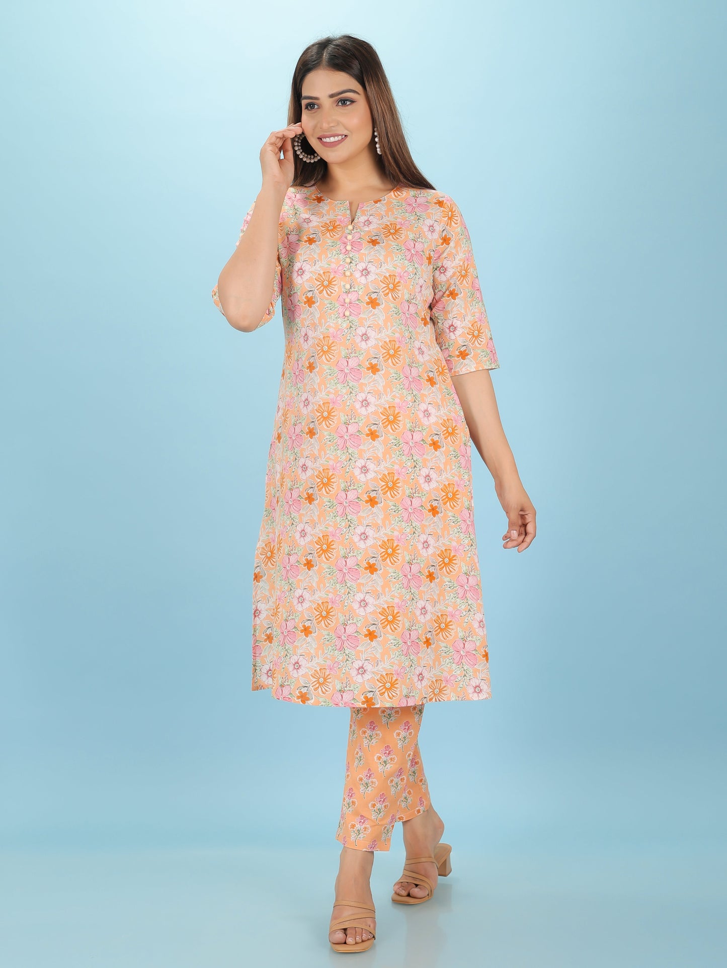 Soft Cotton Floral Kurta