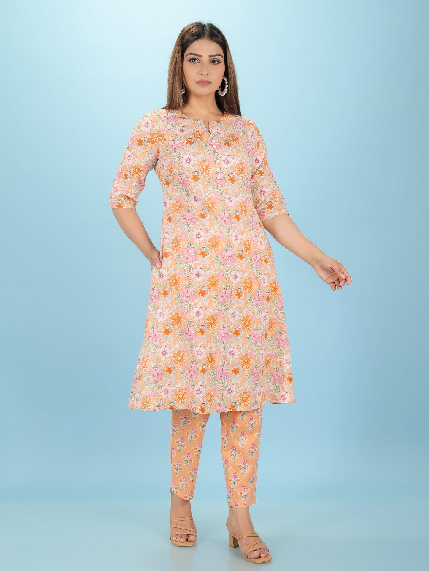 Soft Cotton Floral Kurta