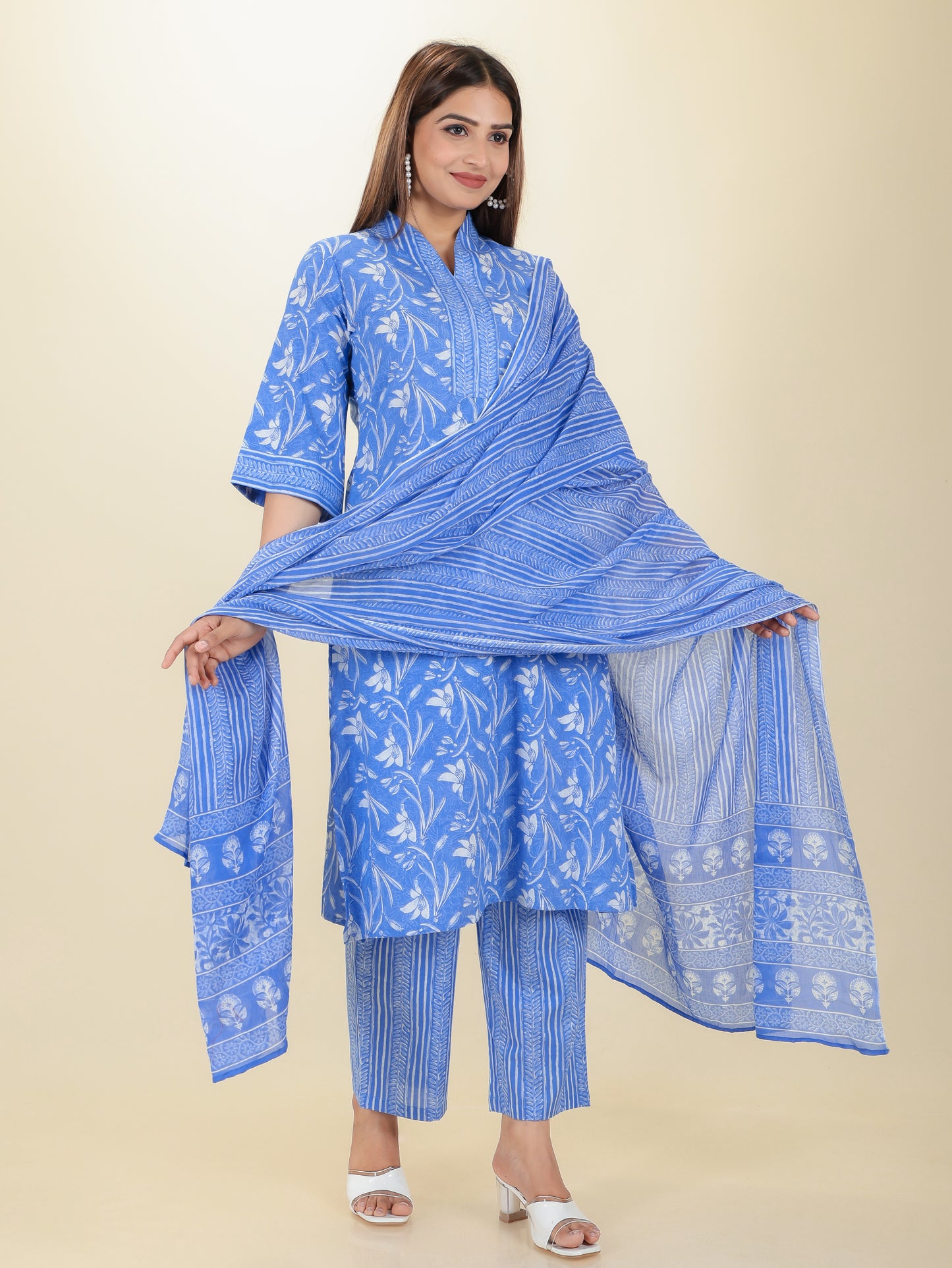 Voile Cotton Striped Dupatta