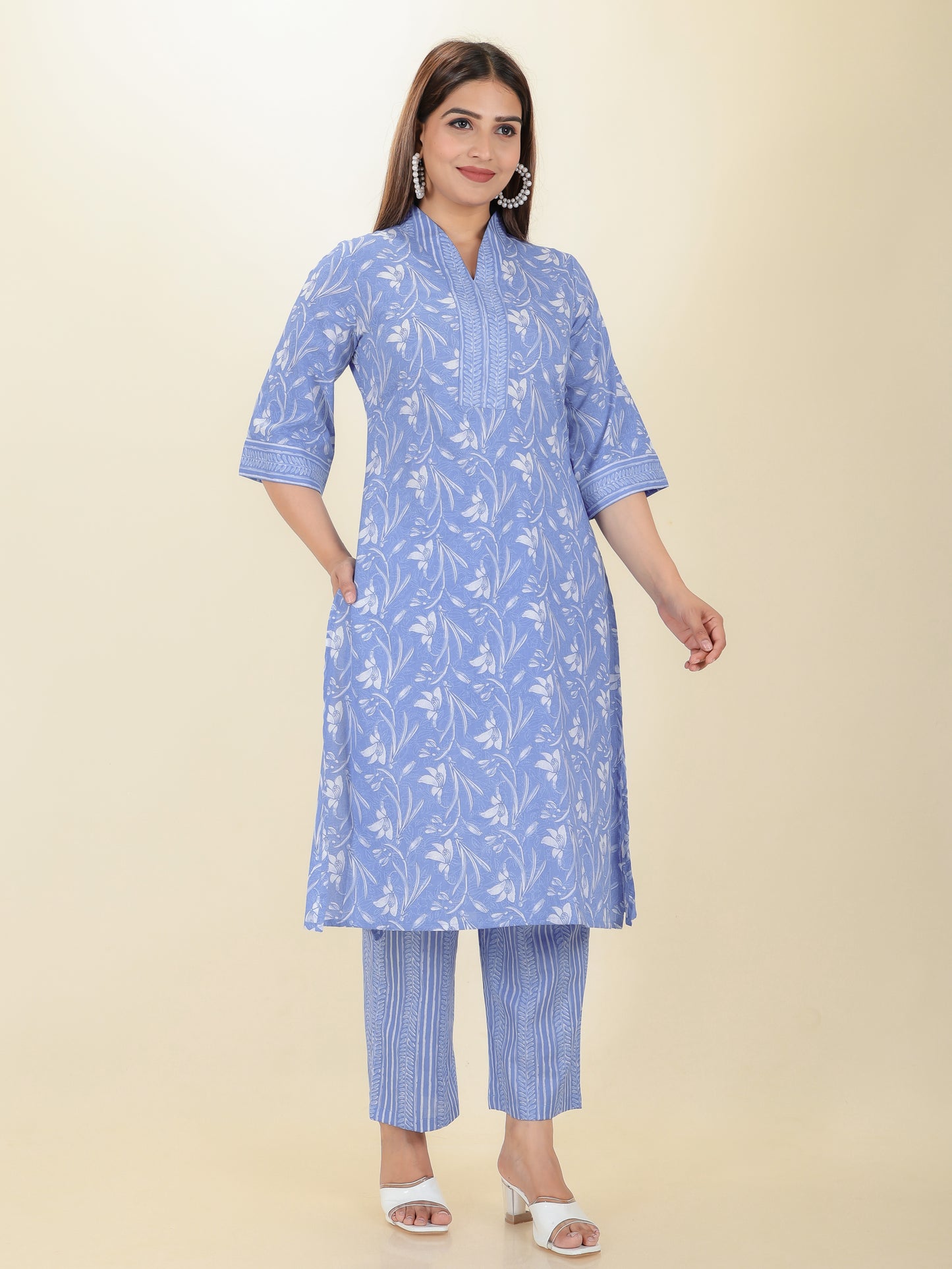 Soft Cotton Floral Kurta