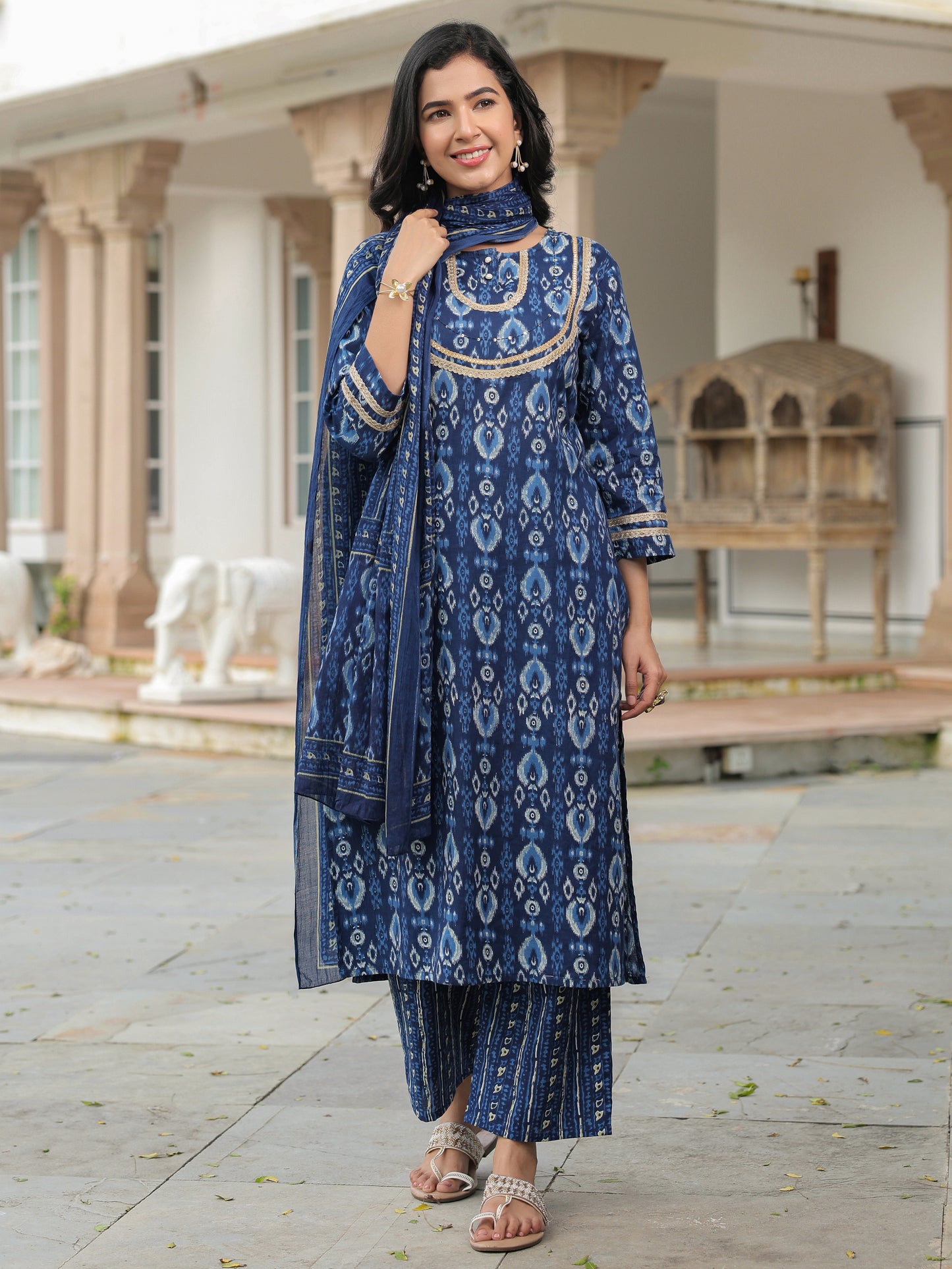 Soft Cotton Ikat Kurta