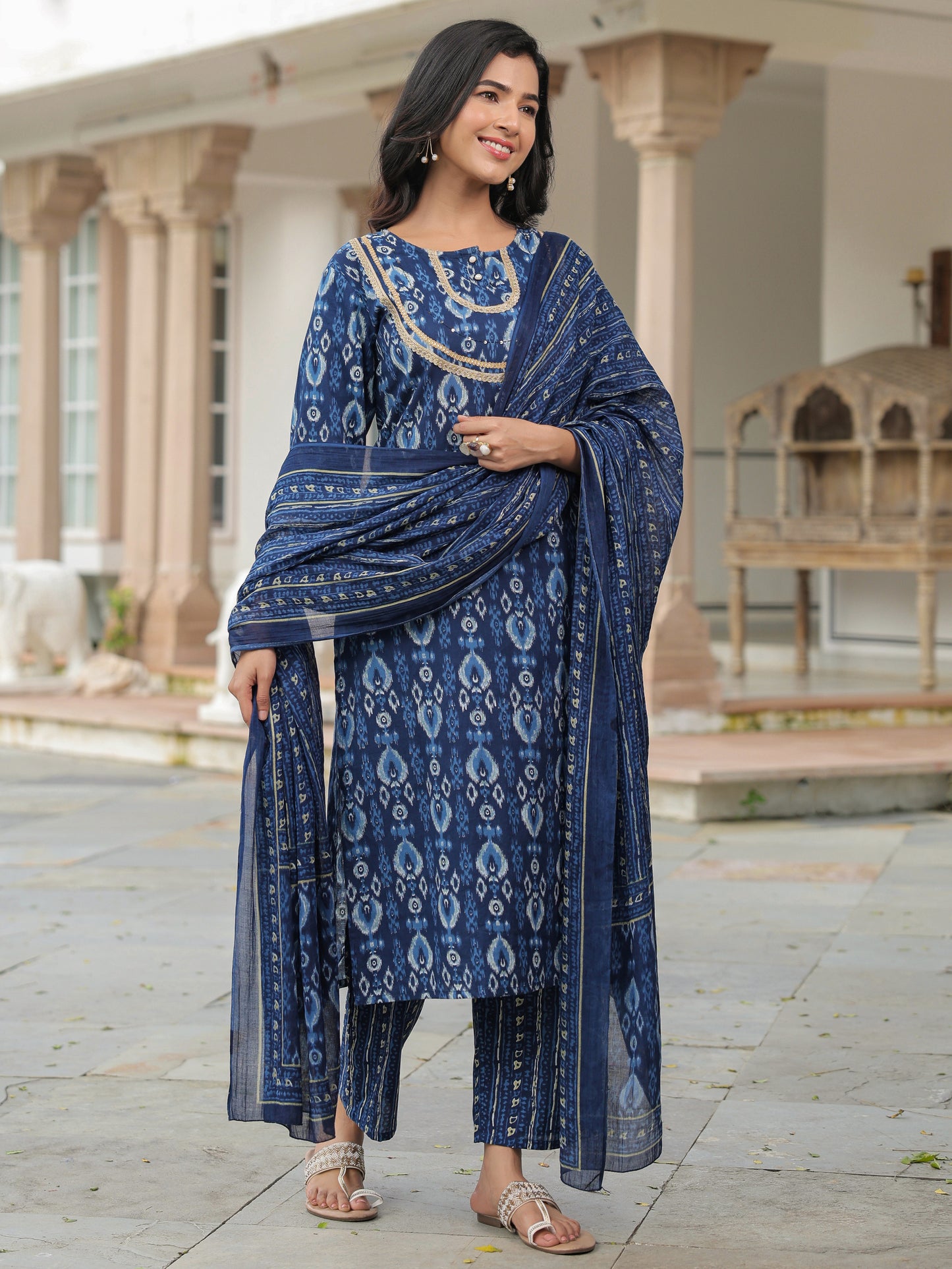 Soft Cotton Ikat Kurta