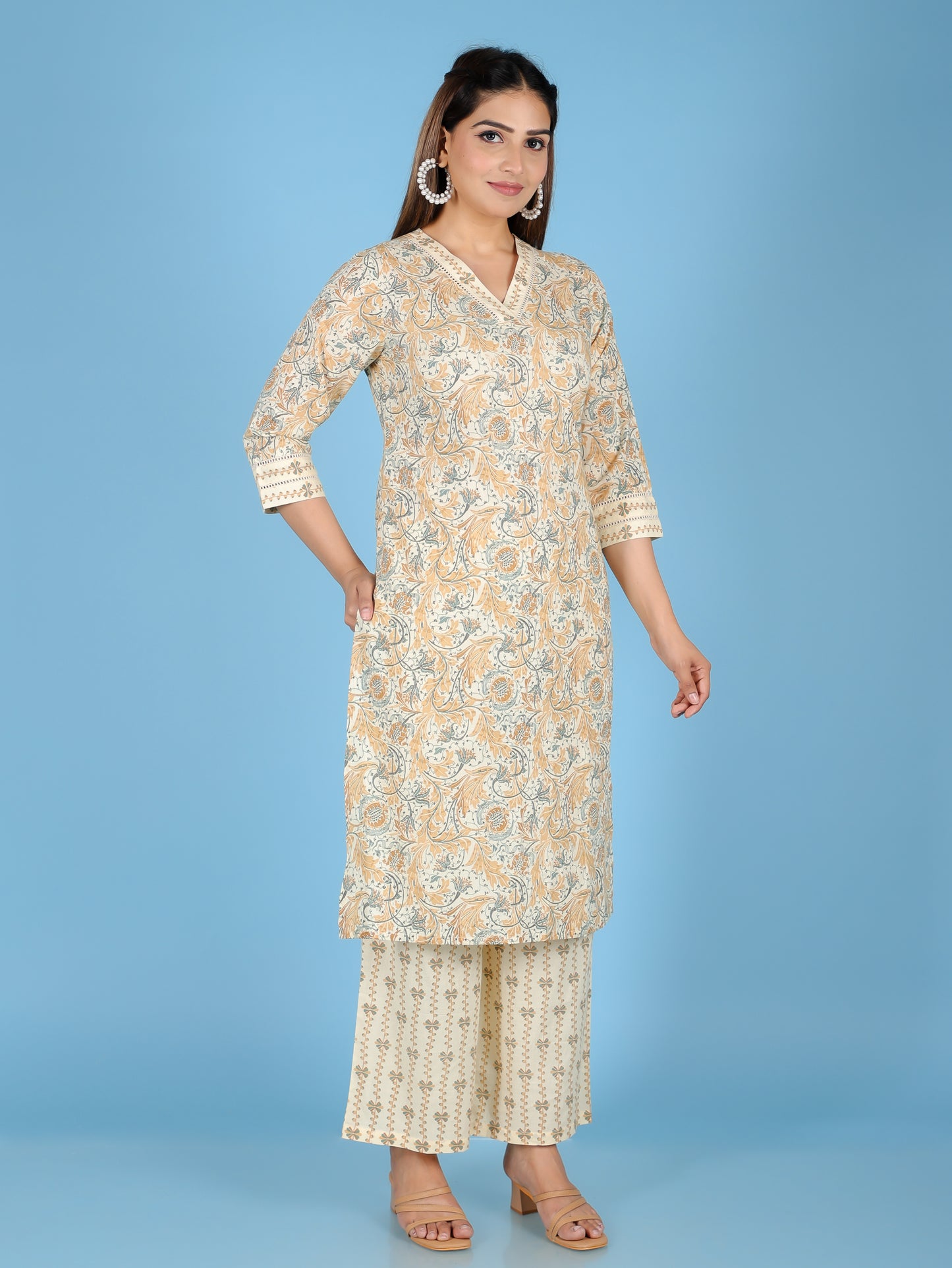 Soft Cotton Floral Kurta