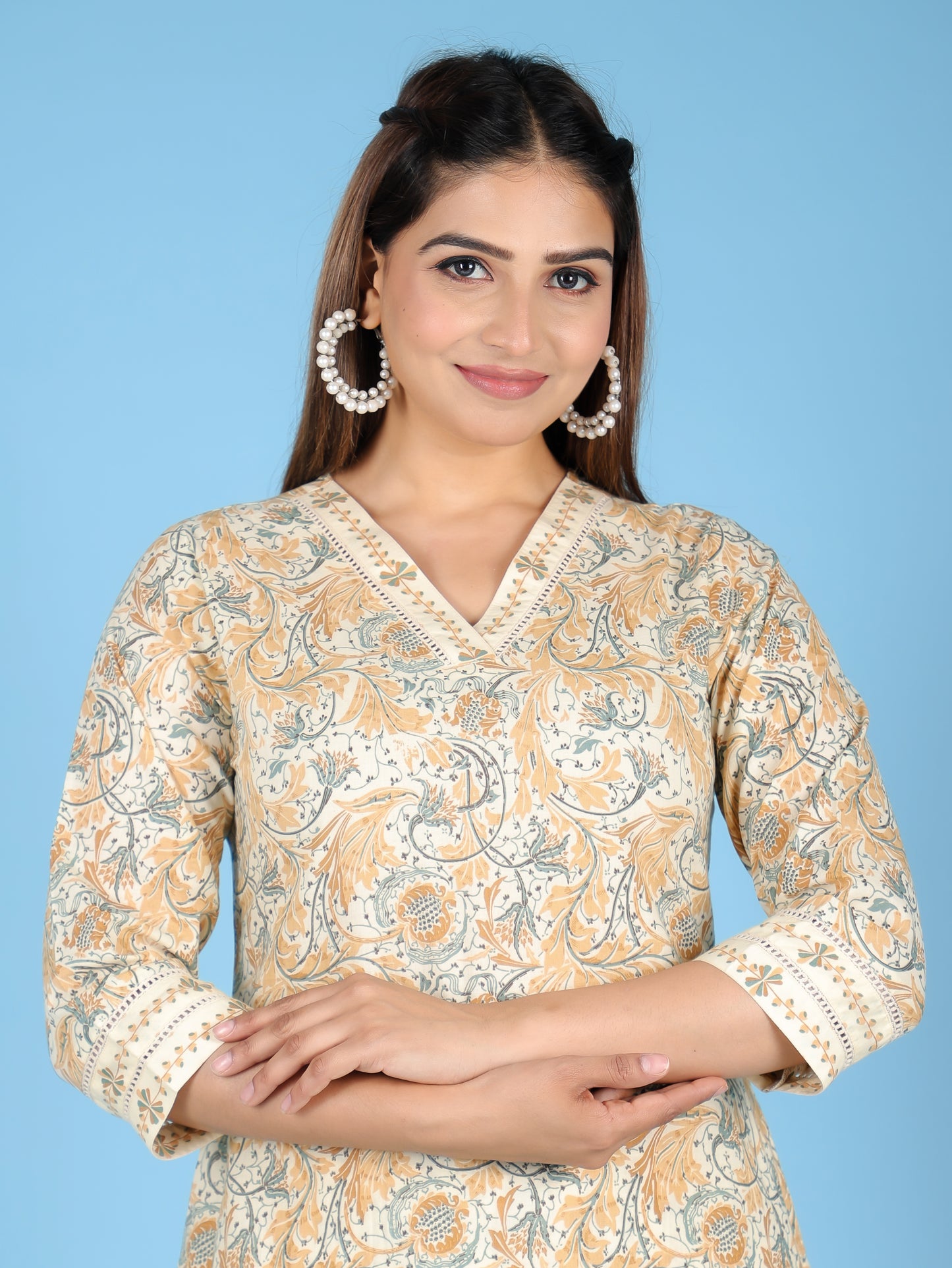 Soft Cotton Floral Kurta