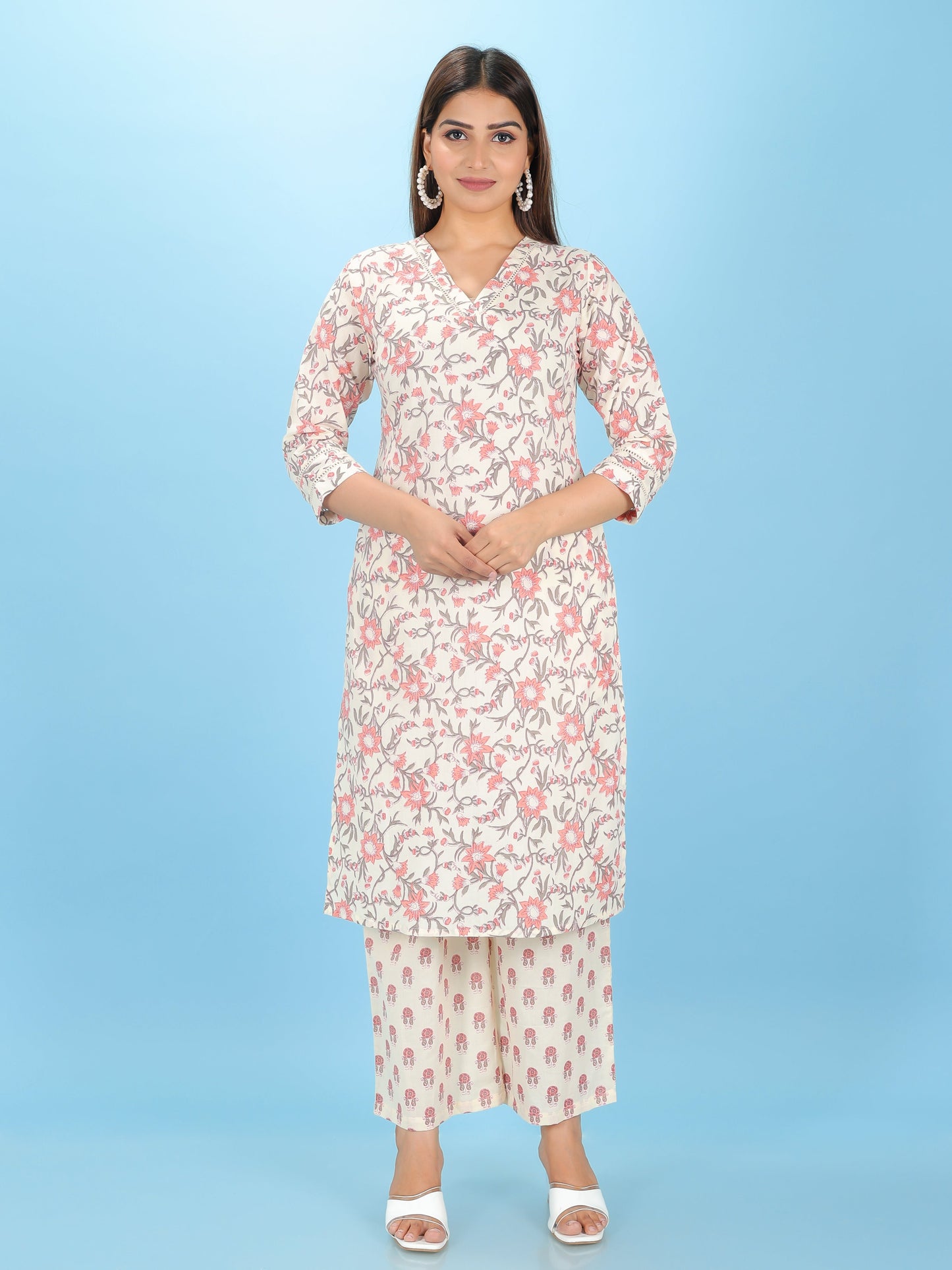 Soft Cotton Floral Kurta