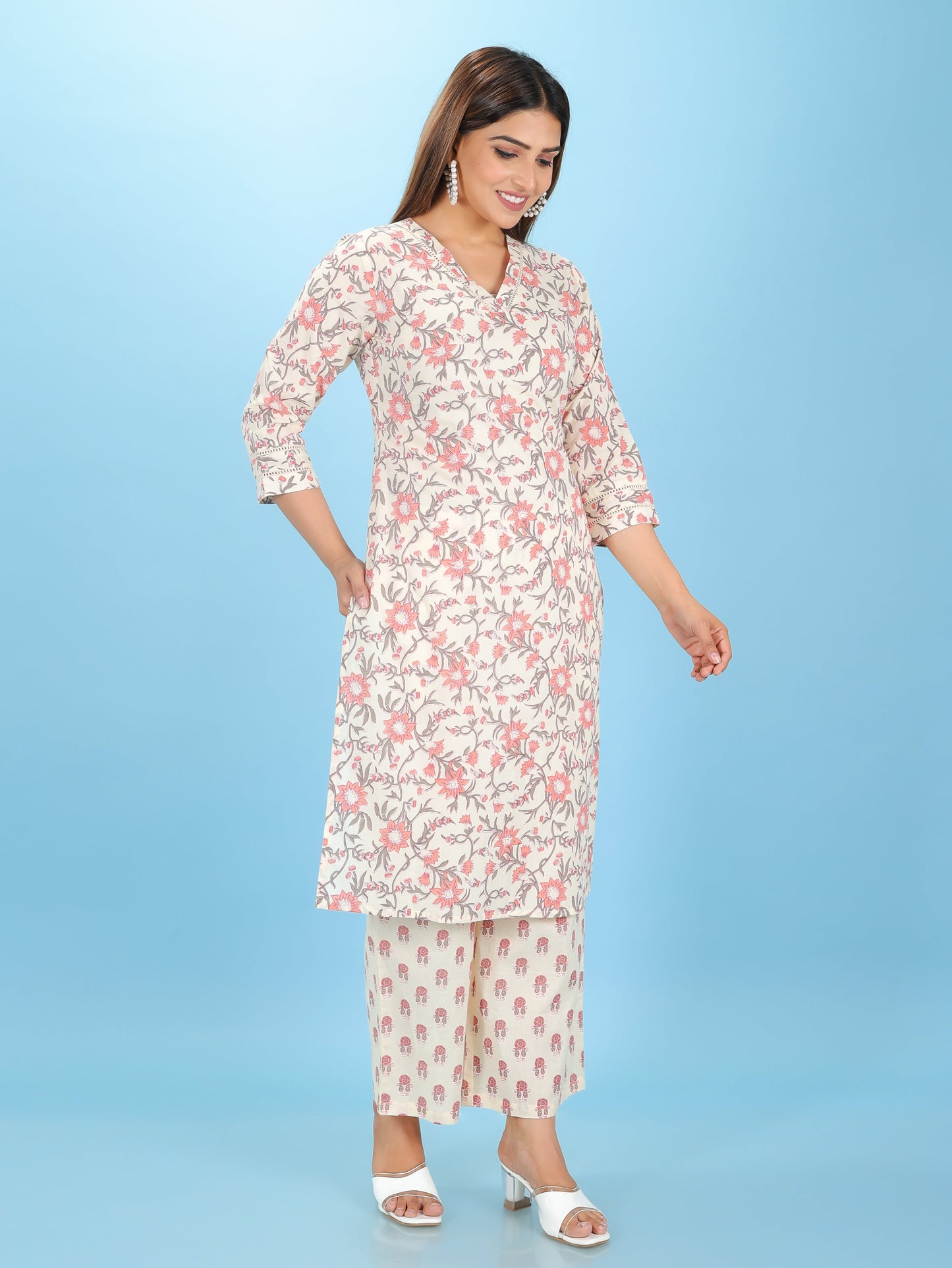 Soft Cotton Floral Kurta