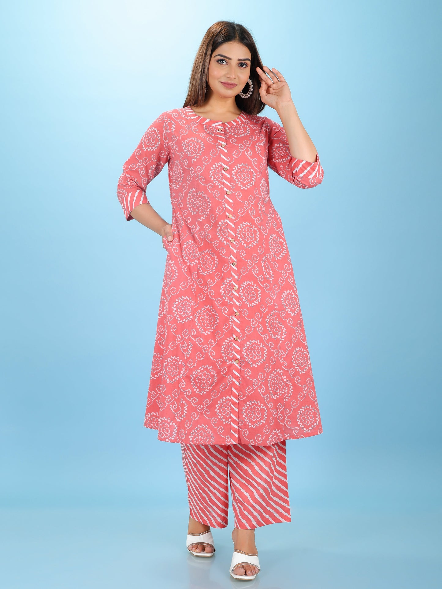 Soft Cotton Bandhani Kurta