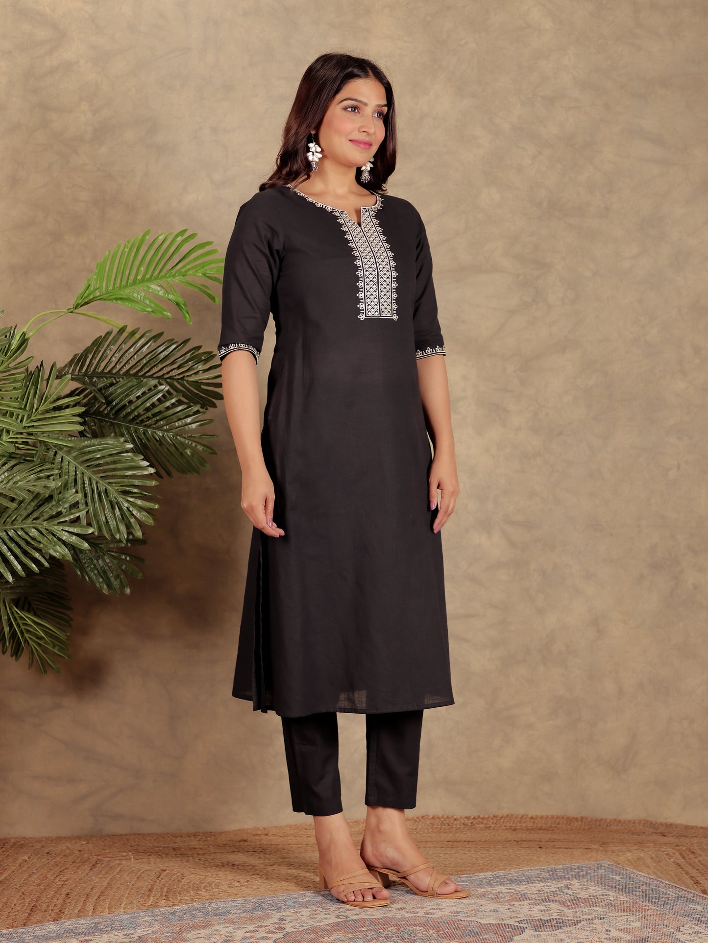 Khadi Cotton Solid Kurta