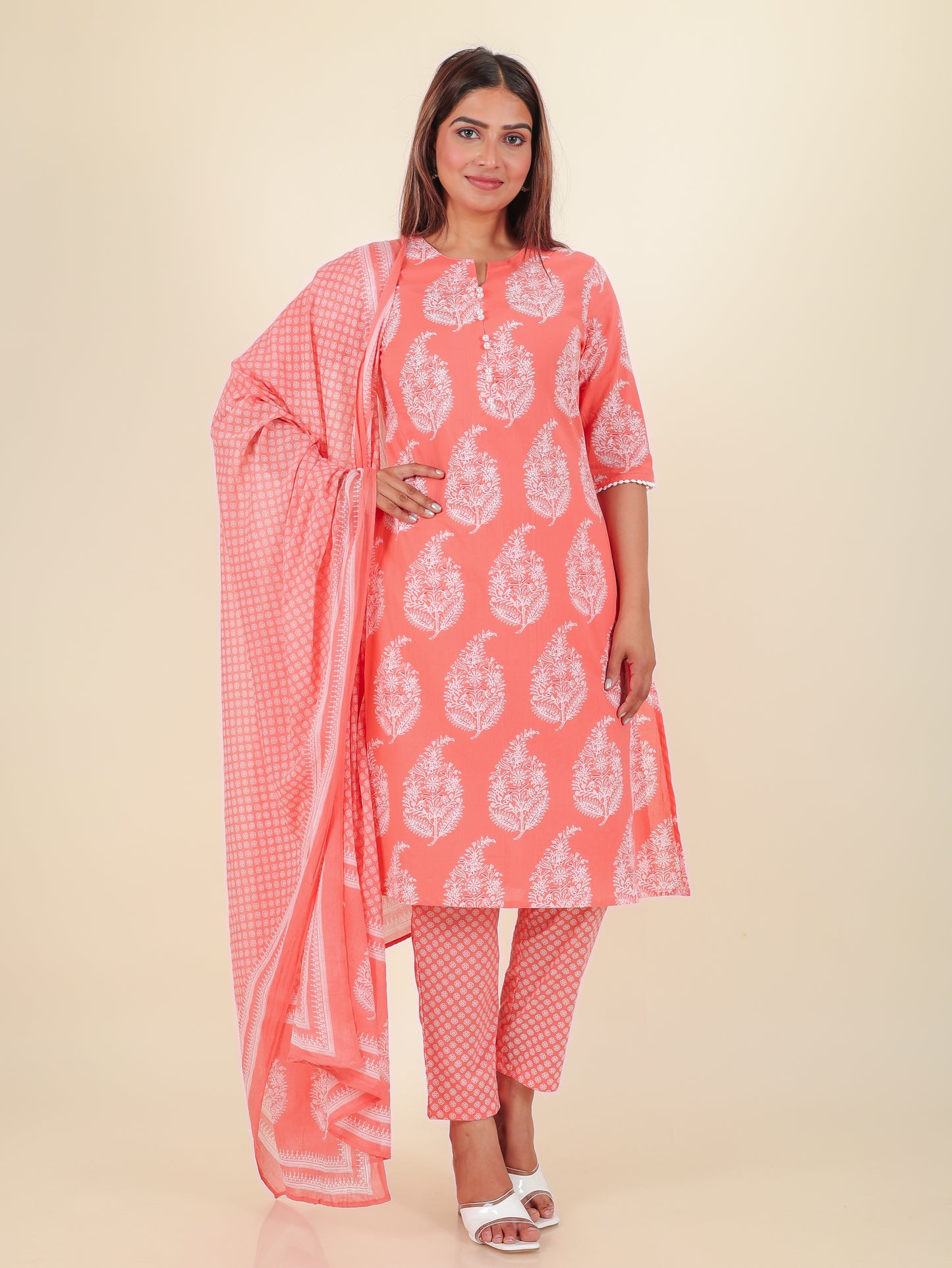 Voile Cotton Geometric Dupatta