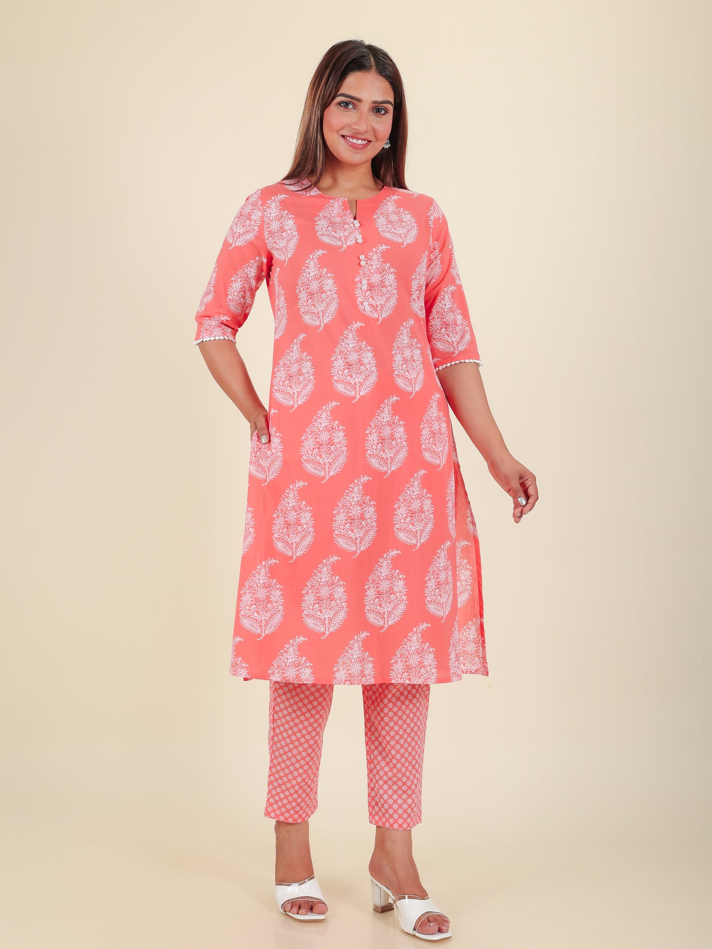 Soft Cotton Floral Kurta