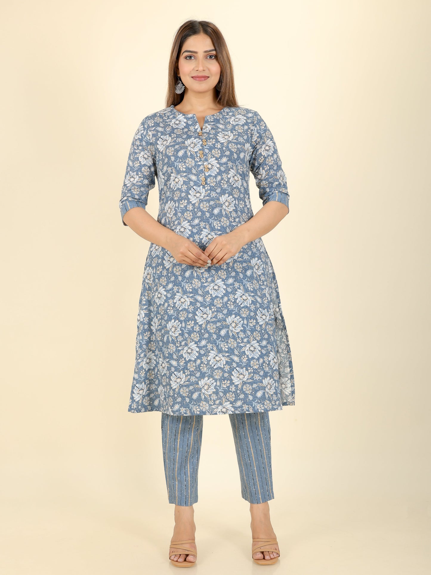 Soft Cotton Floral Kurta